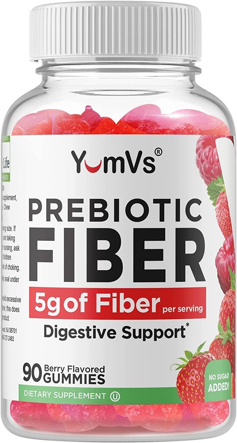 YumVs يوم فيس مكملات الألياف البروبيوتيك للبالغين والأطفال 5 جرام مكمل غذائي للألياف الهضمية صديق للكيتو مكمل يومي للألياف للنساء والرجال بدون سكر مضاف 90 حبة - Image 2