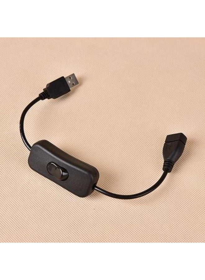 Copper Material USB Cable Male to Female Switch ON OFF Cable Toggle LED Lamp Power Line 28cm 