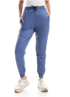 Andora Basic Jogging Pants With Adjustable Drawstrings - Heather Blue  - Image 1