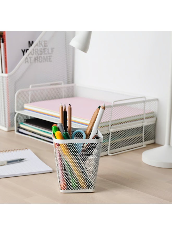 حامل أقلام مكتبي على شكل كوب - منظم أبيض للأقلام وأقلام الرصاص ولوازم المكتب - حامل قرطاسية بسيط للمنزل والمدرسة والمكتب - Image 2