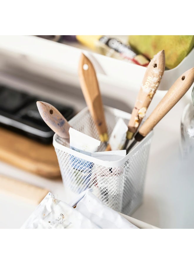 حامل أقلام مكتبي على شكل كوب - منظم أبيض للأقلام وأقلام الرصاص ولوازم المكتب - حامل قرطاسية بسيط للمنزل والمدرسة والمكتب - Image 3