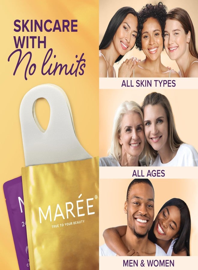 MAREE قناع ماري V لرفع الوجه مع ذهب 24 قيراط - قناع كولاجين عميق للوجه للنساء - قناع تشكيل الفك مع ريتينول وحمض الهيالورونيك - شد وتثبيت الرقبة - حزام للذقن المزدوج لرفع الوجه - Image 3
