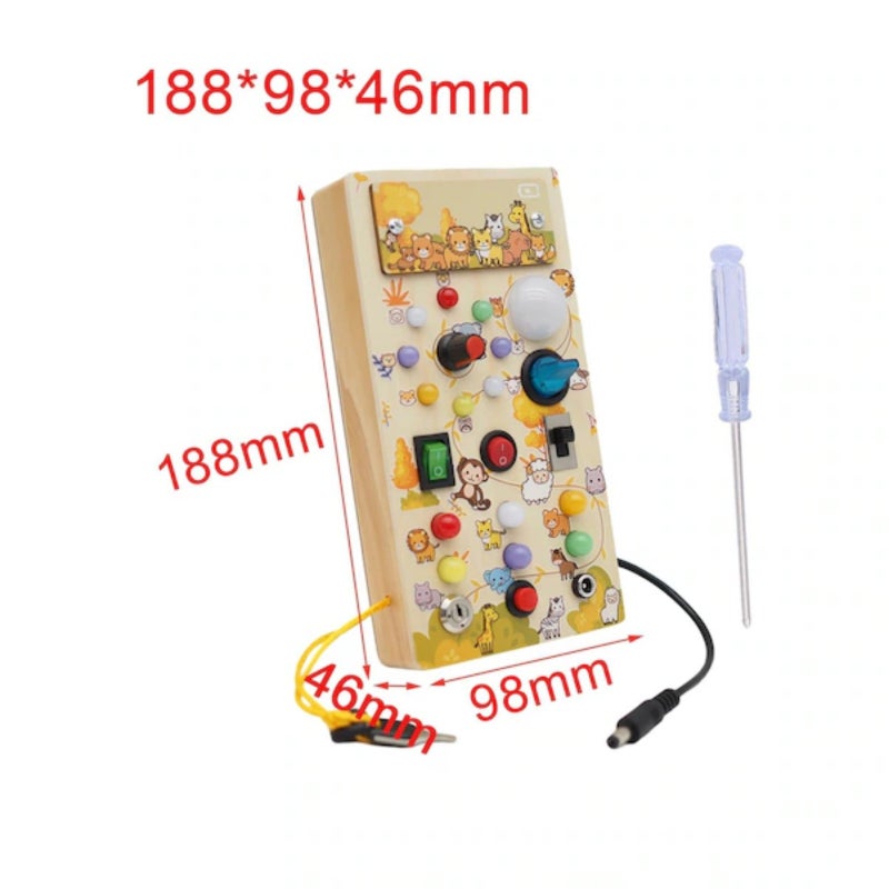 Children's early education wooden led light socket switch busy board - Image 3