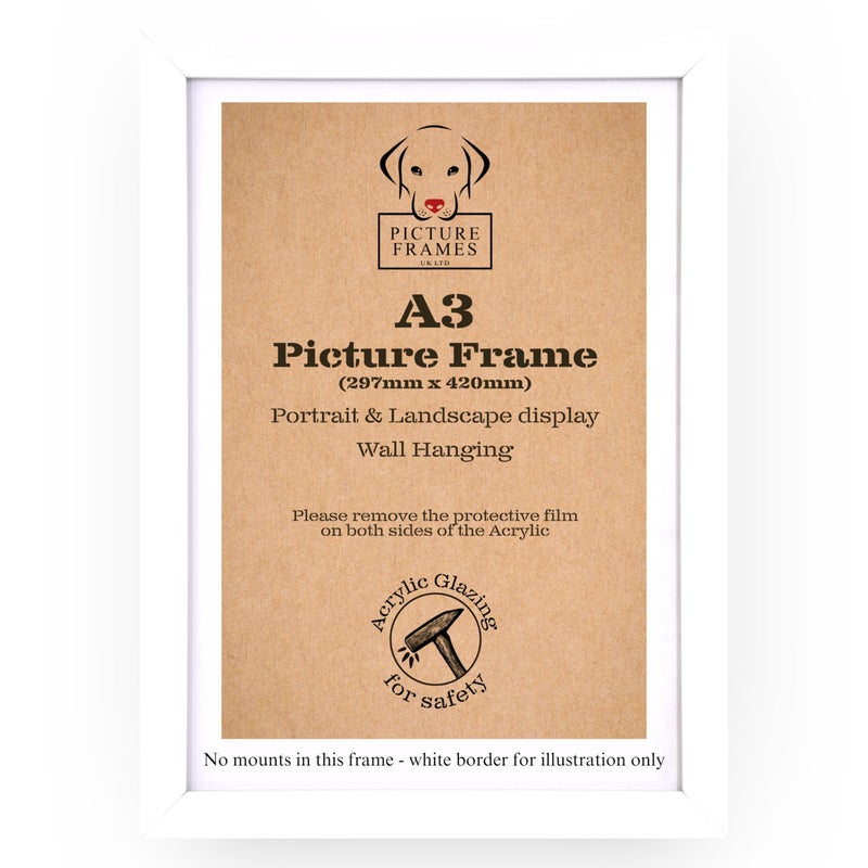 A3 White Picture Frame  Modern Frame for Photos Posters  Artwork 297 x 42 cm Ideal for Home or Office Display