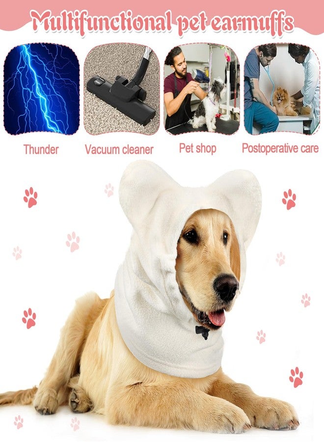 Clysee Winter Dog Hats Quiet Ears for Dogs Ear Muffs Pet Neck Warmer Scarf Hoodie Noise Protection Cover Beanie Head Wrap Costume for Pet Dog Cats(Apricot,XL) - Image 4
