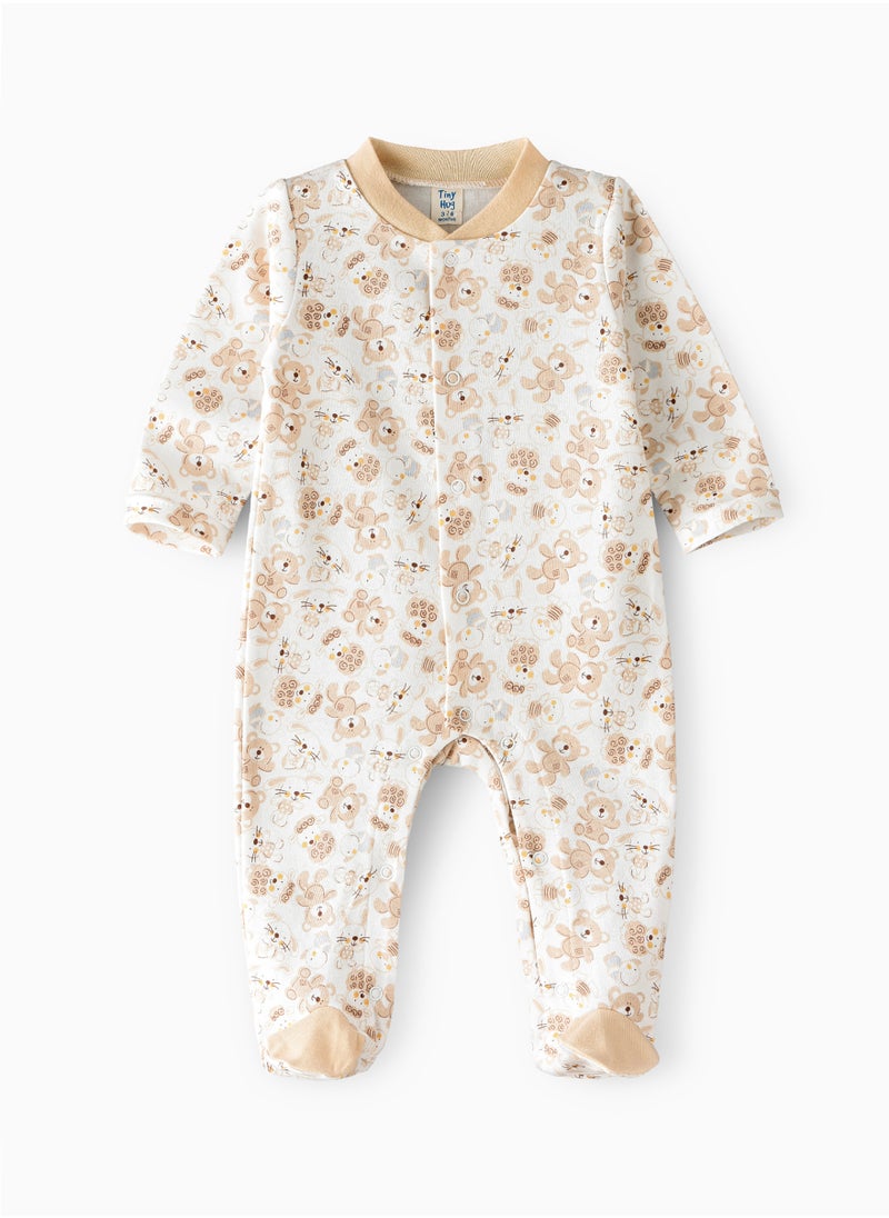 Tiny Hug Sleepsuit of Cotton for Girls, Soft and Comfortable Cotton, Perfect for Everyday Wear and Easy Diaper Changes  - Image 1