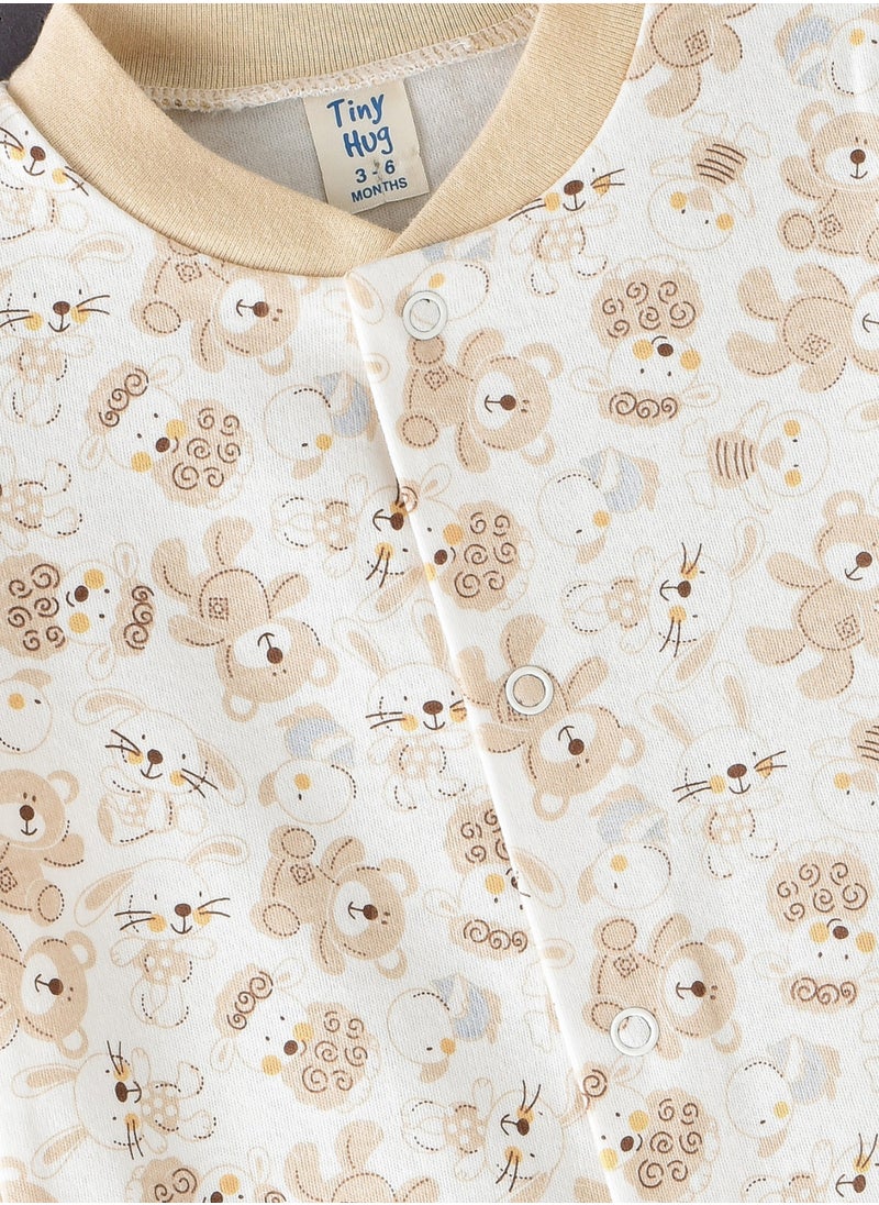 Tiny Hug Sleepsuit of Cotton for Girls, Soft and Comfortable Cotton, Perfect for Everyday Wear and Easy Diaper Changes  - Image 3