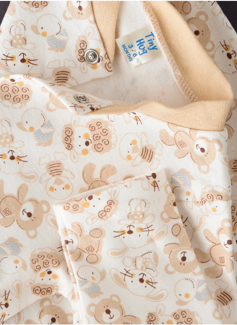 Tiny Hug Sleepsuit of Cotton for Girls, Soft and Comfortable Cotton, Perfect for Everyday Wear and Easy Diaper Changes  - Image 4