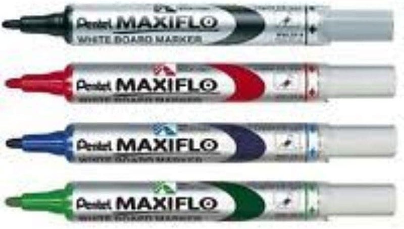بنتل قلم تحديد السبورة البيضاء Pentel Maxiflo Slim Chisel Tip - أزرق - Image 2