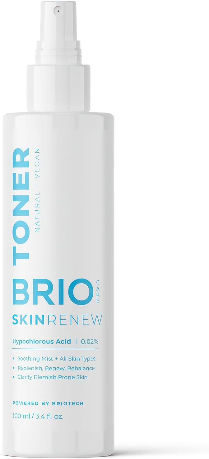 BRIOTECH Skin Renew Toner Face Spray Soothing Calming Hypochlorous Acid Spray Face Cleansing Regenerating Toner for All Skin Types Gentle Alcohol Free Hydrating Mist 100 ml