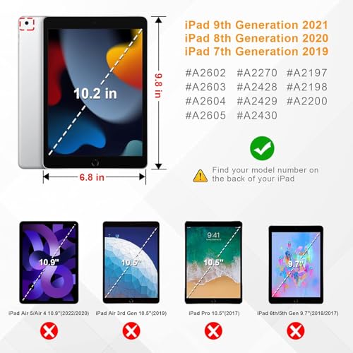Printme Rotating Case for iPad 9th Generation (2021) / 8th Generation (2020) / 7th Gen (2019) 10.2 Inch - 360 Degree Rotating Stand Cover, Auto Wake Sleep, Black - Image 2