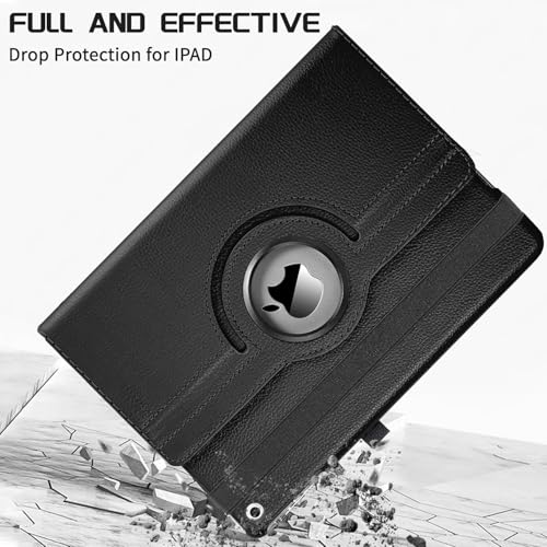 Printme Rotating Case for iPad 9th Generation (2021) / 8th Generation (2020) / 7th Gen (2019) 10.2 Inch - 360 Degree Rotating Stand Cover, Auto Wake Sleep, Black - Image 4