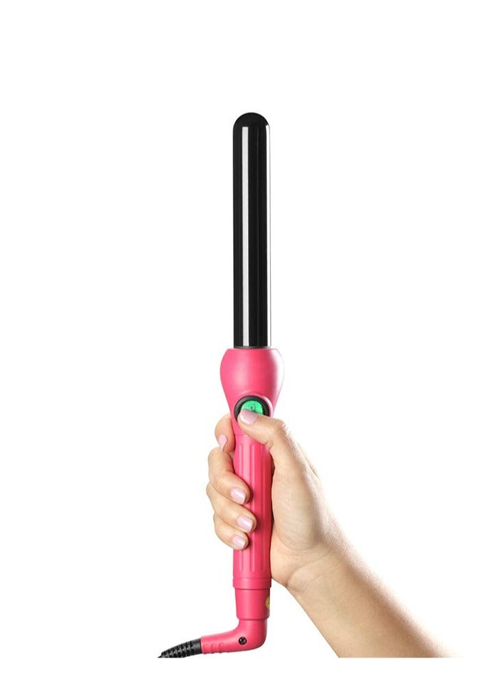 Curling Iron, Hair Curling Wand for Long Short Hair, Dual Voltage Curling Iron, Wand Curling Iron with Negative Ions Black/Pink - Image 3