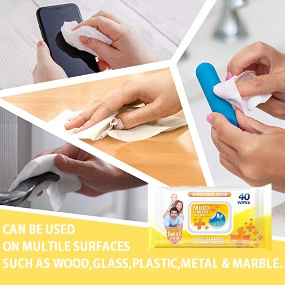 Glider Multipurpose Surface & Skin Wipes – The Stronger, Easier Way to Clean Grease, Dirt, Dust, Grime & Residue from Hands, Tables, and More (Pack of 6 – 240 Wipes) - Image 3