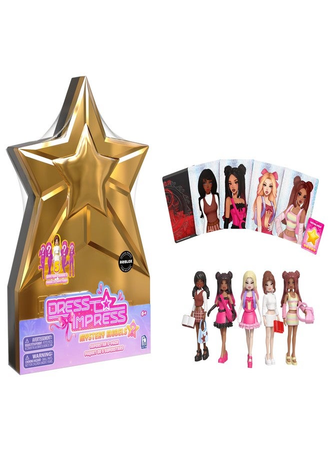 PhatMojo Dress to Impress — Mystery Models — Superstar 5-Pack — Series 1 — Star Storage Case —Small Dolls — Blind Box Collectible Set — Includes DLC Code — Officially Licensed Toys - Image 1