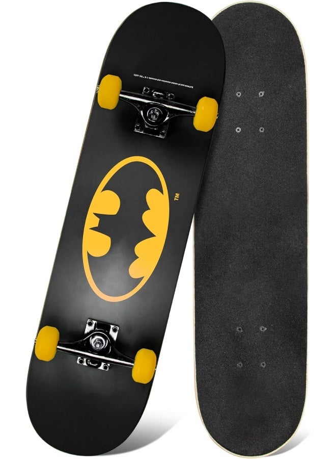 Spartan Batman Begins Skateboard for Kids and Teens | 31" 9-Ply Maple Wood Deck | 5" PP Trucks | 50x30mm PVC Wheels | ABEC 5 Carbon Steel Bearings | Supports Up to 50KG | SP-1011 - Image 1