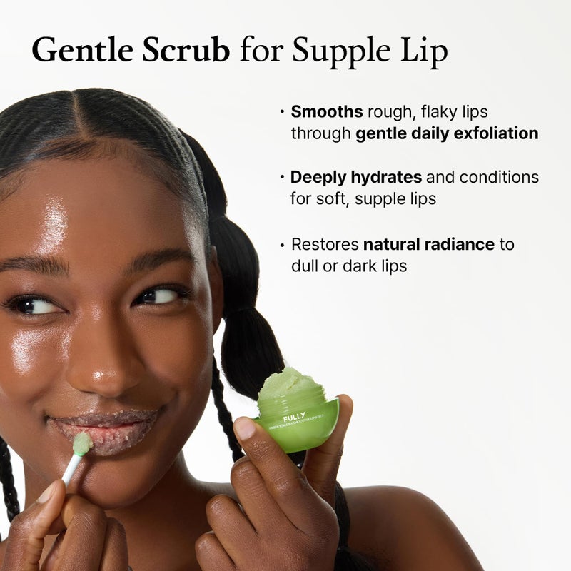 FULLY Green Tomato Smoothie Sugar Lip Scrub, Gentle Lip Exfoliator with Organic Sugar & Tomato Seed Oil for Smooth, Hydrated Lips, Vegan Daily Lip Polish for Dry, Flaky Lips, Korean Skincare, 0.42 oz - Image 3