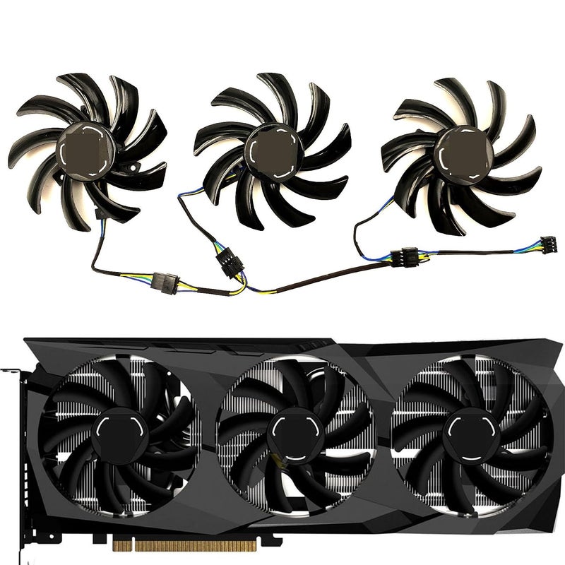 for XFX for Radeon RX6700XT for Speedster SWFT 309 Core Graphics Card Replacement Fan Easy to Replace(Set of Three Fans) - Image 2
