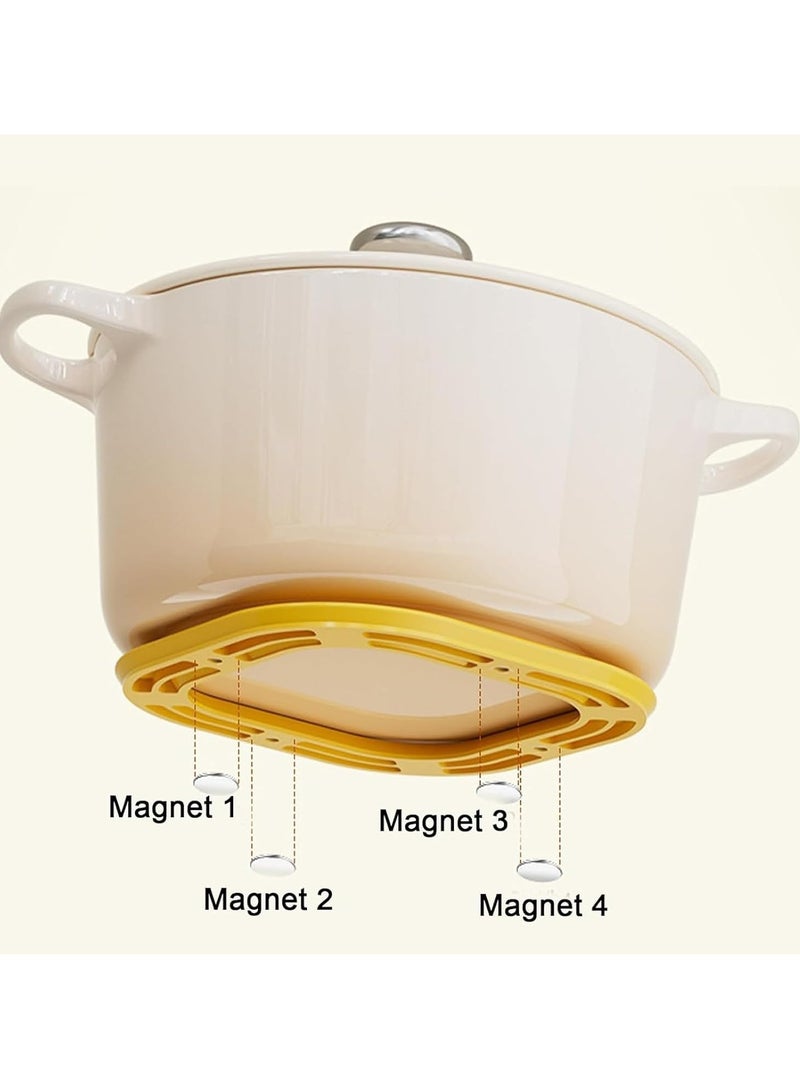 3 in 1 Silicone Magnetic Insulation Pads, High Temperature Resistant Non-slip Magnetic Pot Pads, Pot Pads for Hot Pots and Pans, Protect Kitchen Countertops, Protect Tables (Green)  - Image 2