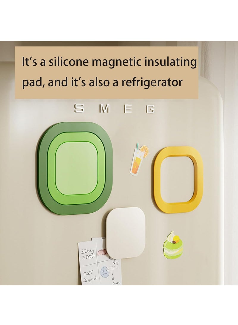 3 in 1 Silicone Magnetic Insulation Pads, High Temperature Resistant Non-slip Magnetic Pot Pads, Pot Pads for Hot Pots and Pans, Protect Kitchen Countertops, Protect Tables (Green)  - Image 3