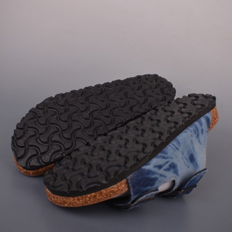 585080800552 Unisex Cork Slide Sandals with Cowhide Upper, Anti-Slip Rubber Sole, Breathable Summer Slippers for Men and Women - Image 5