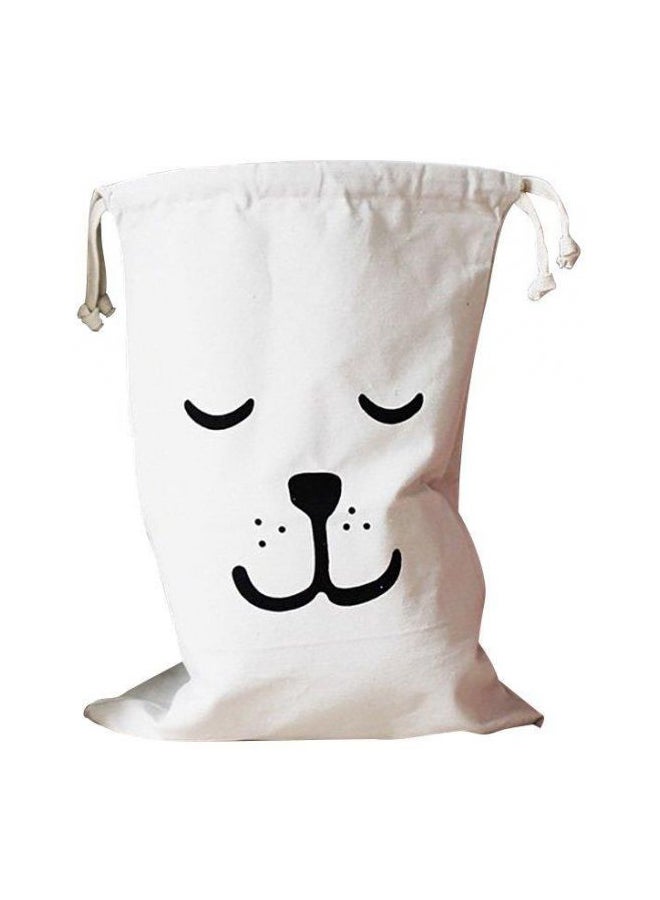 NIBEMINENT Fabric Storage Basket Bag White 15.75x19.69inch - Image 1