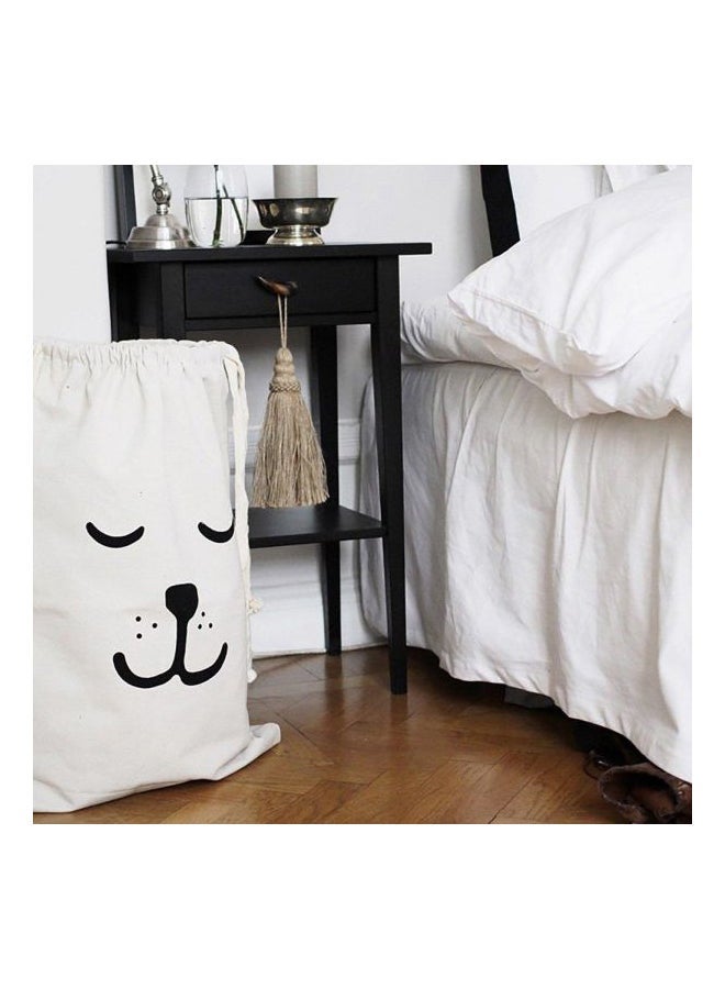 NIBEMINENT Fabric Storage Basket Bag White 15.75x19.69inch - Image 2