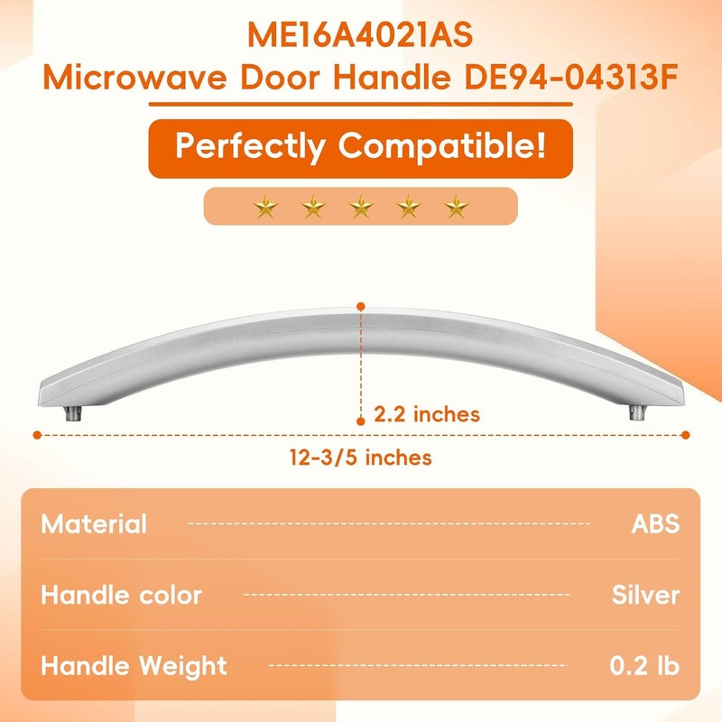 P Polerden 2025 Upgrade ME16A4021AS Microwave Door Handle, Replaces for Samsung DE94-04313F Handle, DE94-04313F Microwave Door Handle, Same as Samsung OEM Microwave Han dle (No Screws) - Image 3