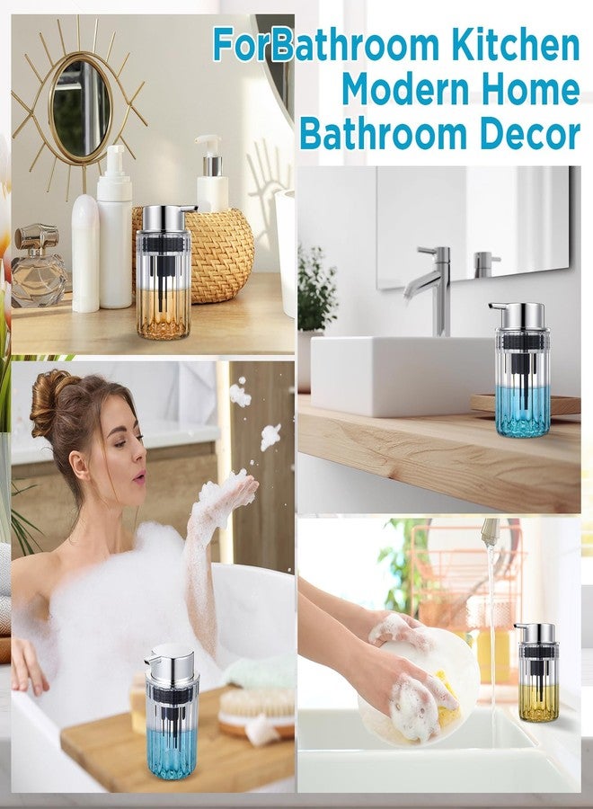 Potchen 2 Pcs Clear Refillable Foaming Hand Soap Dispenser 10 oz Foam Hand Soap Dispenser Plastic Lotion Foaming Soap Dispenser Pump with Silver Pump for Bathroom Vanities or Kitchen Sink - Image 5