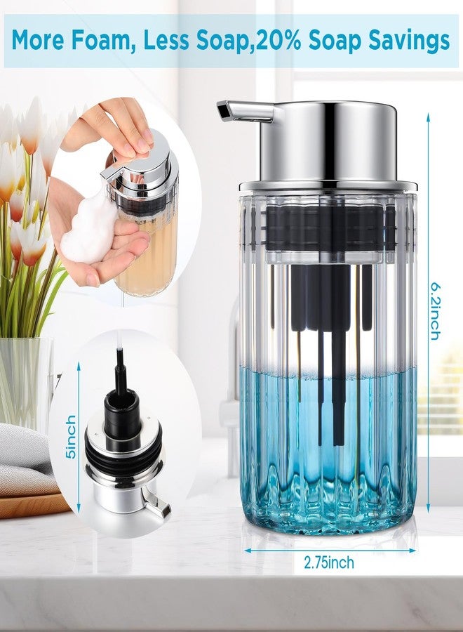 Potchen 2 Pcs Clear Refillable Foaming Hand Soap Dispenser 10 oz Foam Hand Soap Dispenser Plastic Lotion Foaming Soap Dispenser Pump with Silver Pump for Bathroom Vanities or Kitchen Sink - Image 2