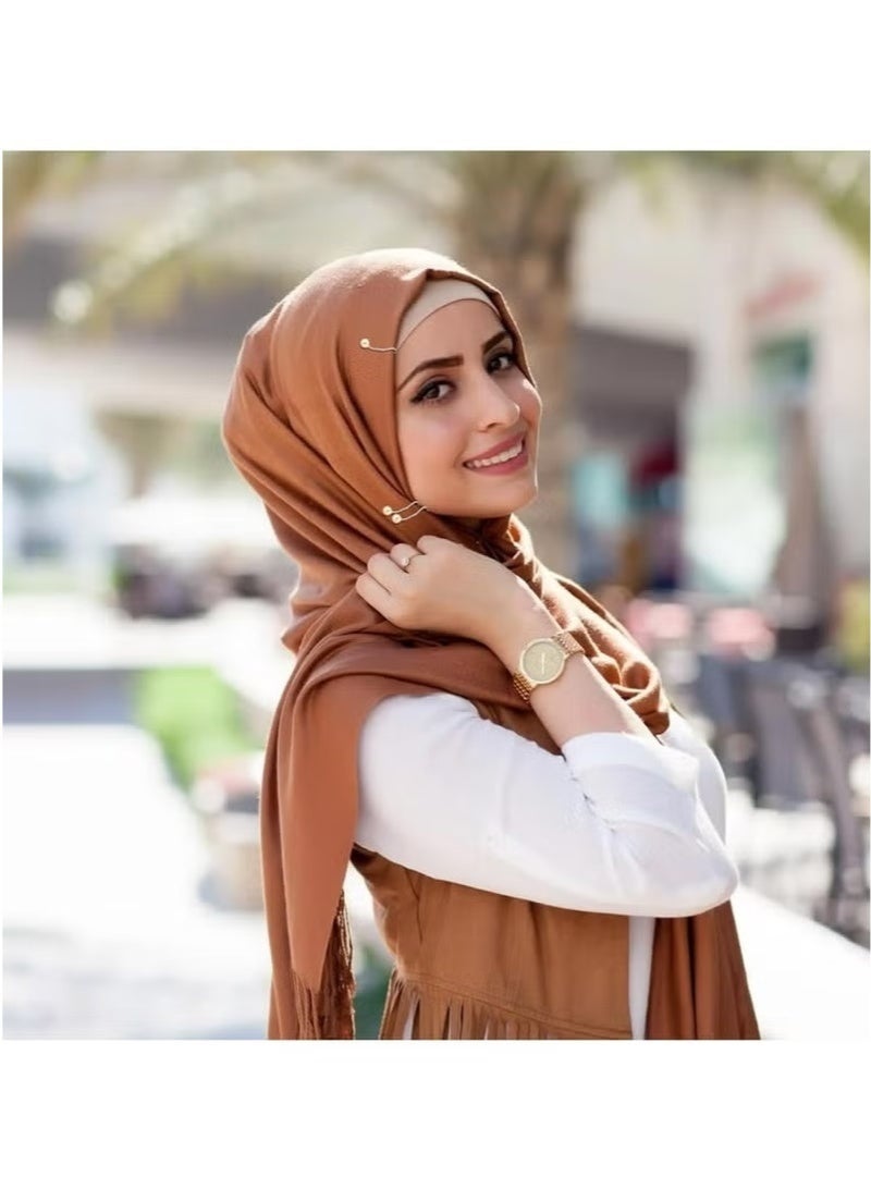 6 قطع من دبابيس بروش اللؤلؤ المحاكي للحجاب للستات، مقاطع الحجاب على شكل حرف U، مقاطع وشاح اللؤلؤ الصناعي، مقاطع وشاح بدون دبوس، وشاح بروش دبوس الحجاب، شال لستات وشاح الحجاب مقاطع - Image 3