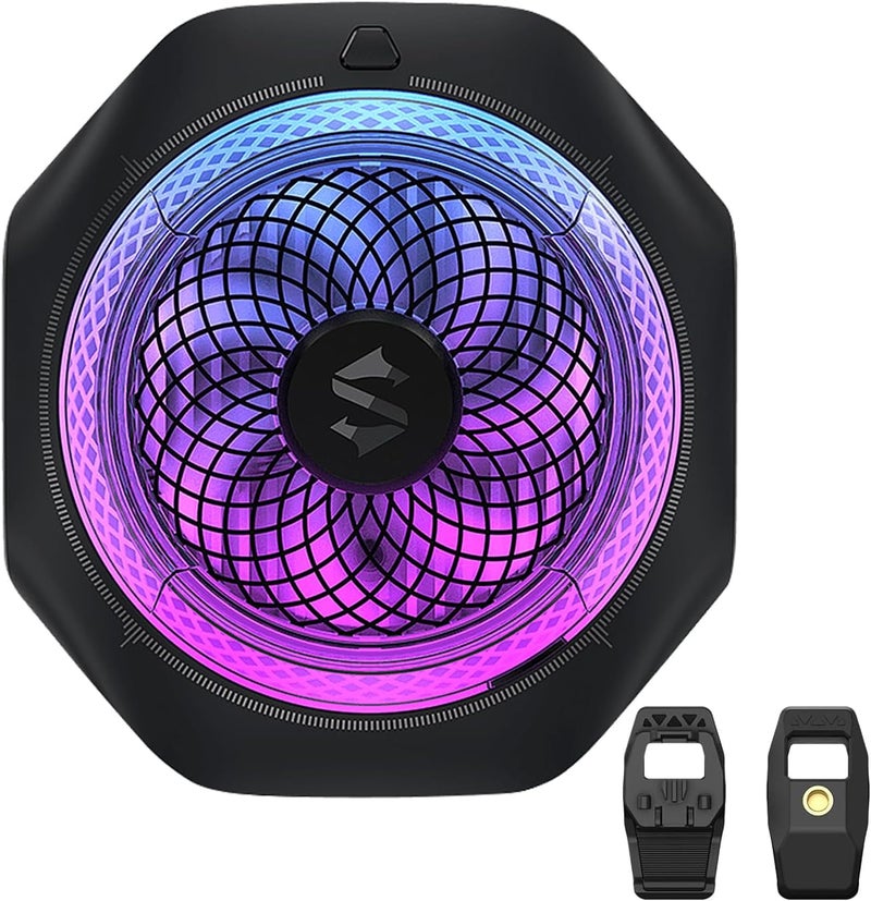 بلاك شارك مبرد الهاتف، مروحة تبريد مغناطيسية من بلاك شارك MagCooler 4 Pro، إضاءة RGB، تطبيق، 27 واط مشعاع للهواتف المحمولة للألعاب وبث الفيديو والقيادة، مبرد محمول للهواتف والأجهزة اللوحية وأجهزة iPad - Image 1