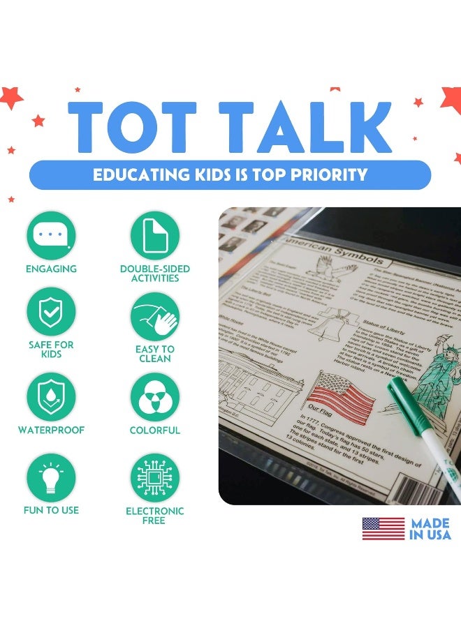 Tot Talk حصيرة تعليمية لرؤساء الولايات المتحدة للأطفال من توت توك، قابلة للغسل وطويلة الأمد - Image 3