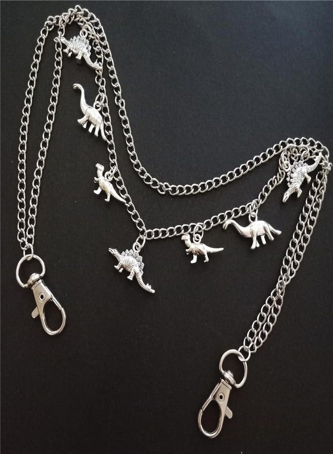 AETYWYEIN Punk Dinosaur Charm Pant Chain, Quirky Stegosaurus Pendant Jeans Accessories, Hip Hop Layered Belt Chains, Wallet Chain Bags DIY Jewelry Pocket Chain - Image 2