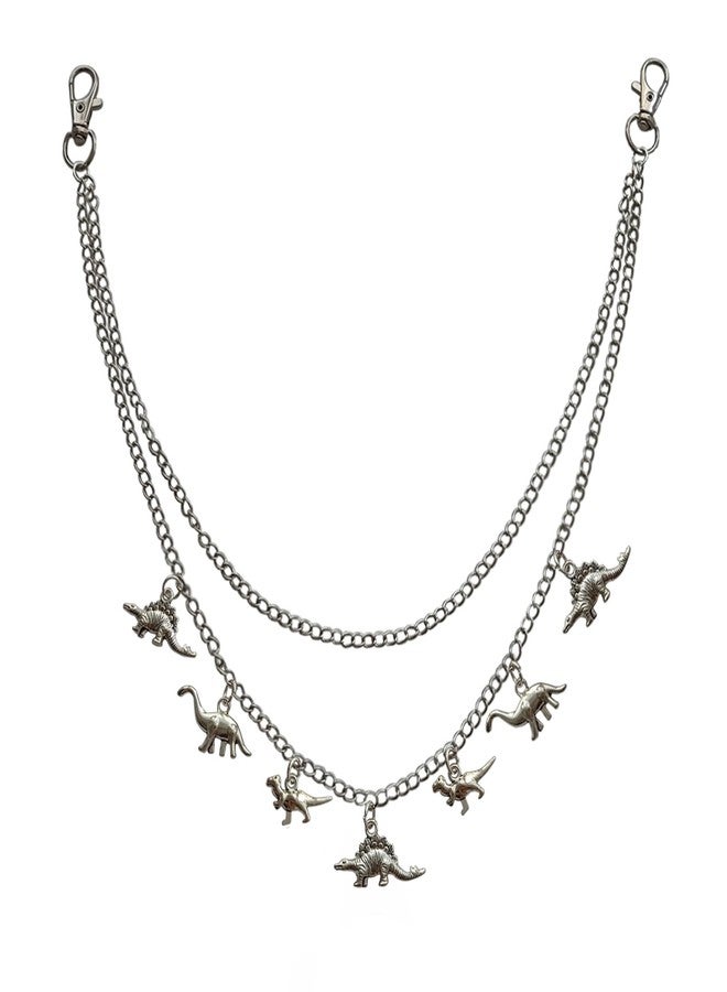 AETYWYEIN Punk Dinosaur Charm Pant Chain, Quirky Stegosaurus Pendant Jeans Accessories, Hip Hop Layered Belt Chains, Wallet Chain Bags DIY Jewelry Pocket Chain - Image 1