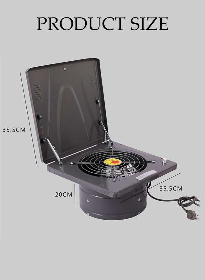 DUNISO مروحة عادم للجدار، تنظيم سرعة غير متدرج، 100 واط، شفاط قوي، مروحة تهوية قابلة للطي للمطبخ، الحمام، غسيل الملابس، المرآب (أبيض) - Image 2