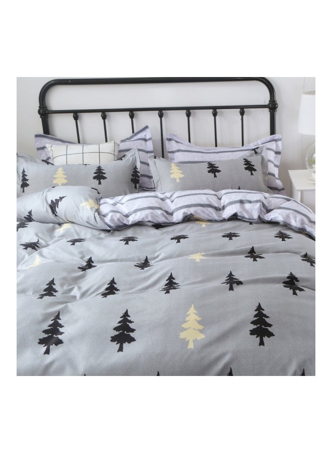 بيوينتي طقم غطاء لحاف مطبّع مكون من 3 قطع بوليستر رمادي/أسود - Image 3