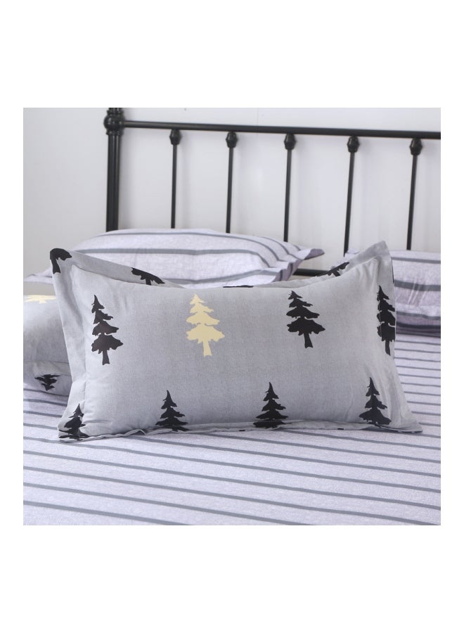 بيوينتي طقم غطاء لحاف مطبّع مكون من 3 قطع بوليستر رمادي/أسود - Image 5