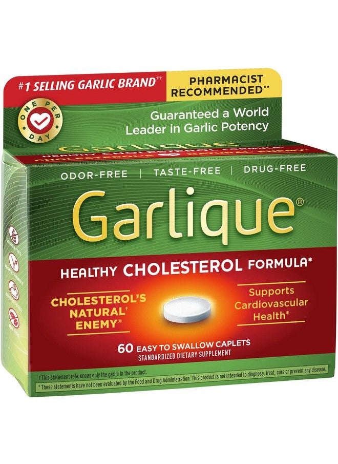 Garlique - Healthy Cholesterol Formula With 5000 Mcg Of Allicin 60 Enteric Coated Caplets (Pack Of 3) - Image 1