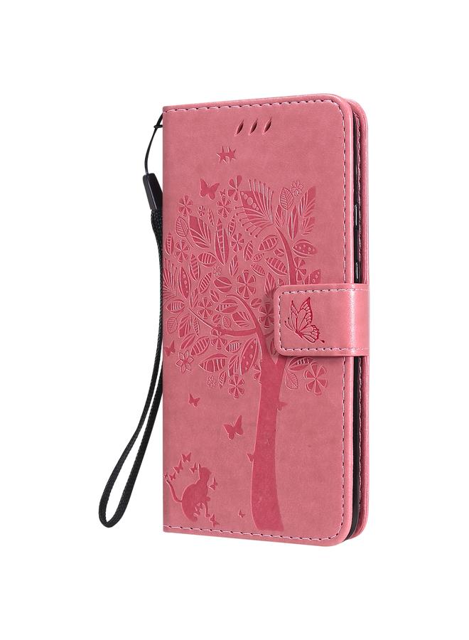 Zaboon Case For Google Pixel 4a 5G / Pixel 5 XL Tree & Cat Embossed Pattern Horizontal Flip Leather Case with Holder & Card Slots & Wallet & Lanyard - Image 3