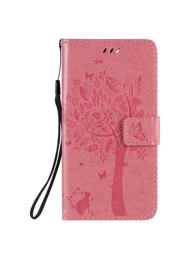 Zaboon Case For Google Pixel 4a 5G / Pixel 5 XL Tree & Cat Embossed Pattern Horizontal Flip Leather Case with Holder & Card Slots & Wallet & Lanyard - Image 2