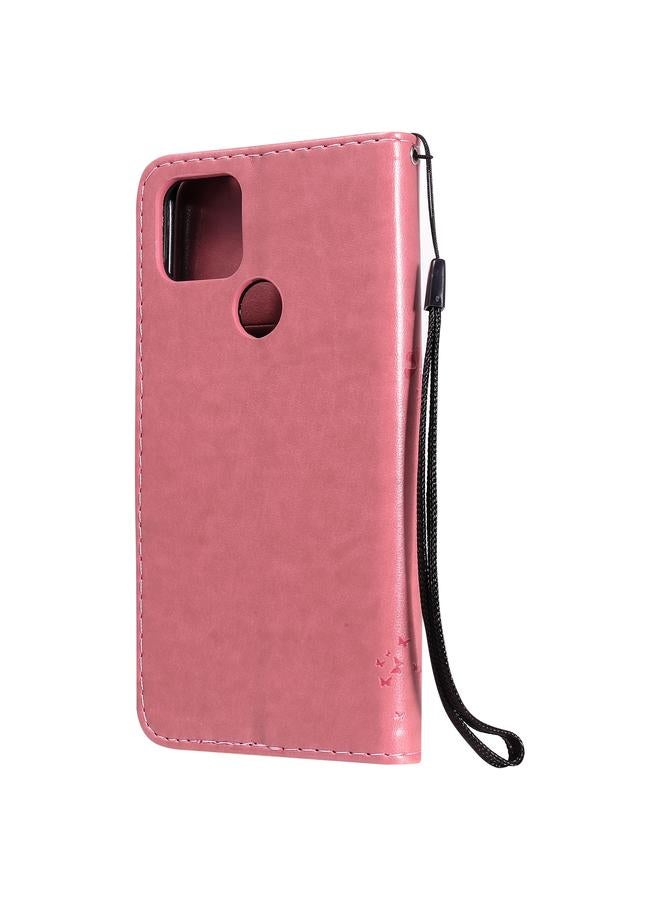 Zaboon Case For Google Pixel 4a 5G / Pixel 5 XL Tree & Cat Embossed Pattern Horizontal Flip Leather Case with Holder & Card Slots & Wallet & Lanyard - Image 4