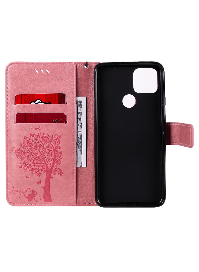 Zaboon Case For Google Pixel 4a 5G / Pixel 5 XL Tree & Cat Embossed Pattern Horizontal Flip Leather Case with Holder & Card Slots & Wallet & Lanyard - Image 5