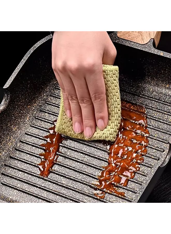 1PC 24cm 9.4in Non Stick Square Griddle Pan With Spill Proof Handle Black Heavy Duty Aluminum Construction Granite Coating Dishwasher Safe - Image 5