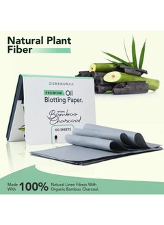 Serenoraa Premium Natural Bamboo Charcoal Oil Blotting Sheets for Face - 1x100 Sheets with Extra Large 5x3" Thick Blotting Paper for Oily Skin - Dispensable Portable Pack - Reduce Skin Acne - Makeup Friendly  - Image 5
