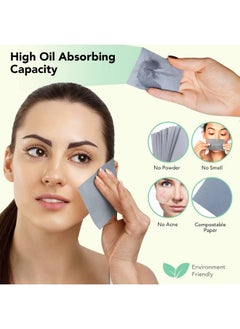 Serenoraa Premium Natural Bamboo Charcoal Oil Blotting Sheets for Face - 1x100 Sheets with Extra Large 5x3" Thick Blotting Paper for Oily Skin - Dispensable Portable Pack - Reduce Skin Acne - Makeup Friendly  - Image 2
