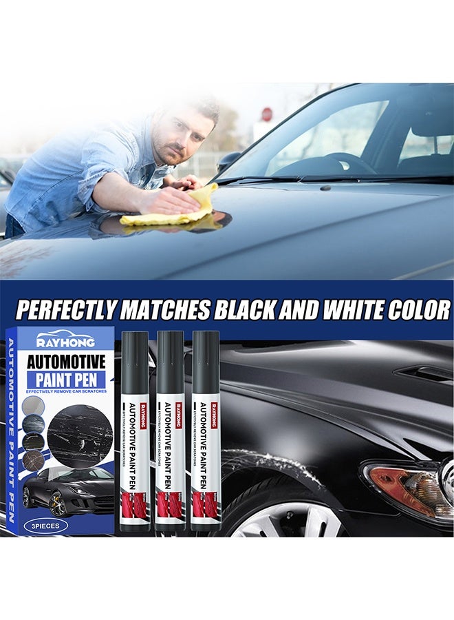 رايهونغ قلم طلاء السيارات - 3 قطع قلم إصلاح خدش السيارة الأسود ، طلاء اللمس للخدوش الطفيفة ، مزيل خدوش طلاء السيارات للمركبات - Image 3