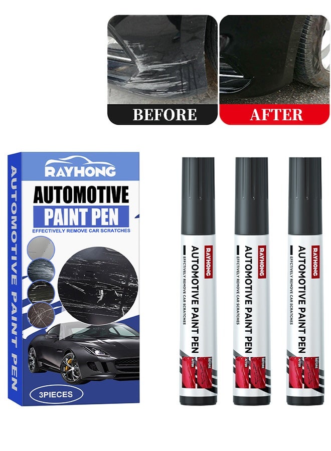 رايهونغ قلم طلاء السيارات - 3 قطع قلم إصلاح خدش السيارة الأسود ، طلاء اللمس للخدوش الطفيفة ، مزيل خدوش طلاء السيارات للمركبات - Image 1