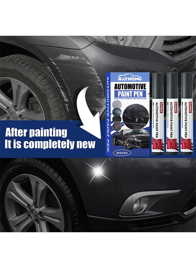 رايهونغ قلم طلاء السيارات - 3 قطع قلم إصلاح خدش السيارة الأسود ، طلاء اللمس للخدوش الطفيفة ، مزيل خدوش طلاء السيارات للمركبات - Image 2