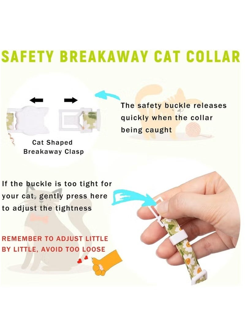 Cat Collar for Airtag Kitten Collar Breakaway with Silicone Airtag Holder Bells and Flower Charm for Girl Cats Boy Cats Small Dogs Pink - Image 5